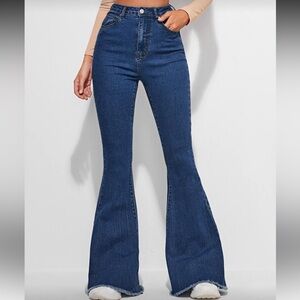 SHEIN Dark Blue Flare Jeans
